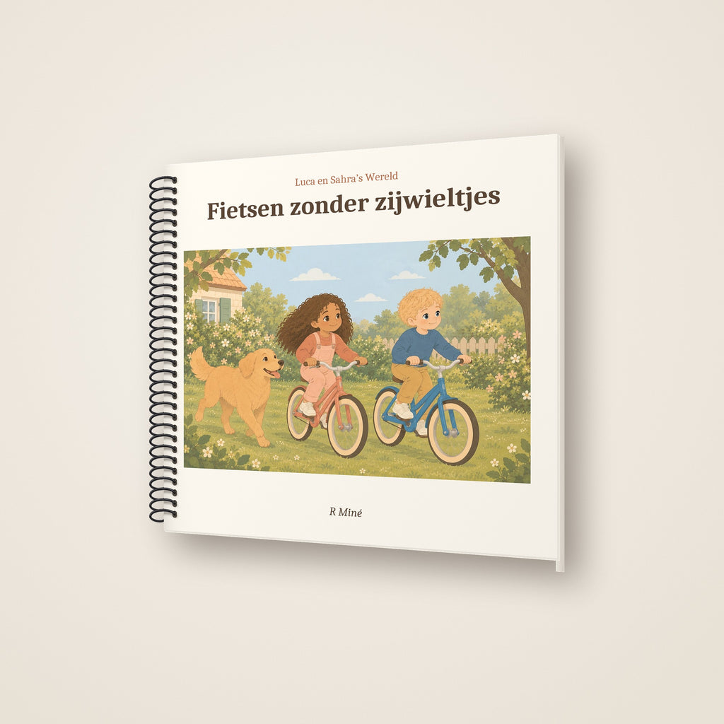 Fietsen zonder zijwieltjes – schuin aanzicht, spiraalgebonden