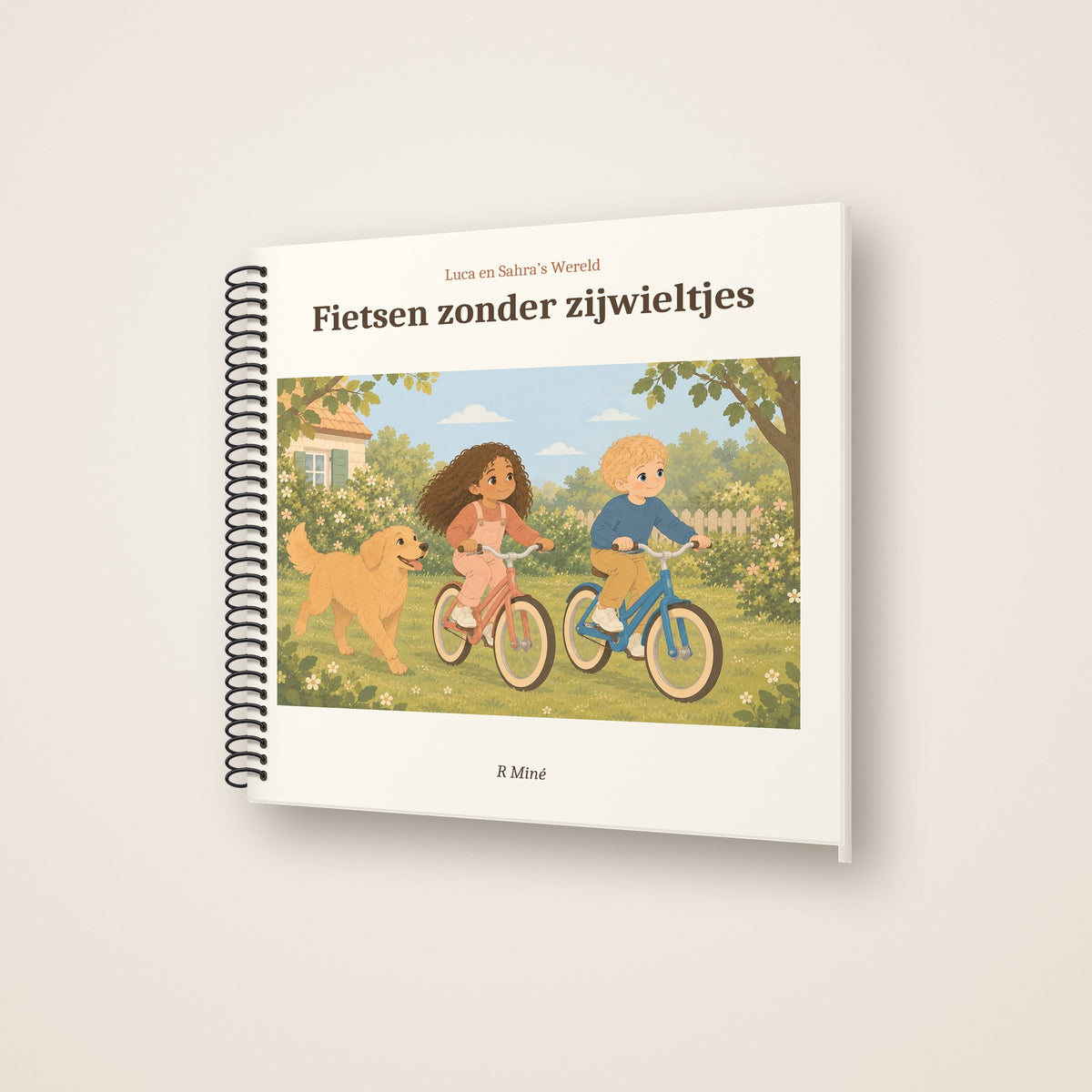 Fietsen zonder zijwieltjes – schuin aanzicht, spiraalgebonden