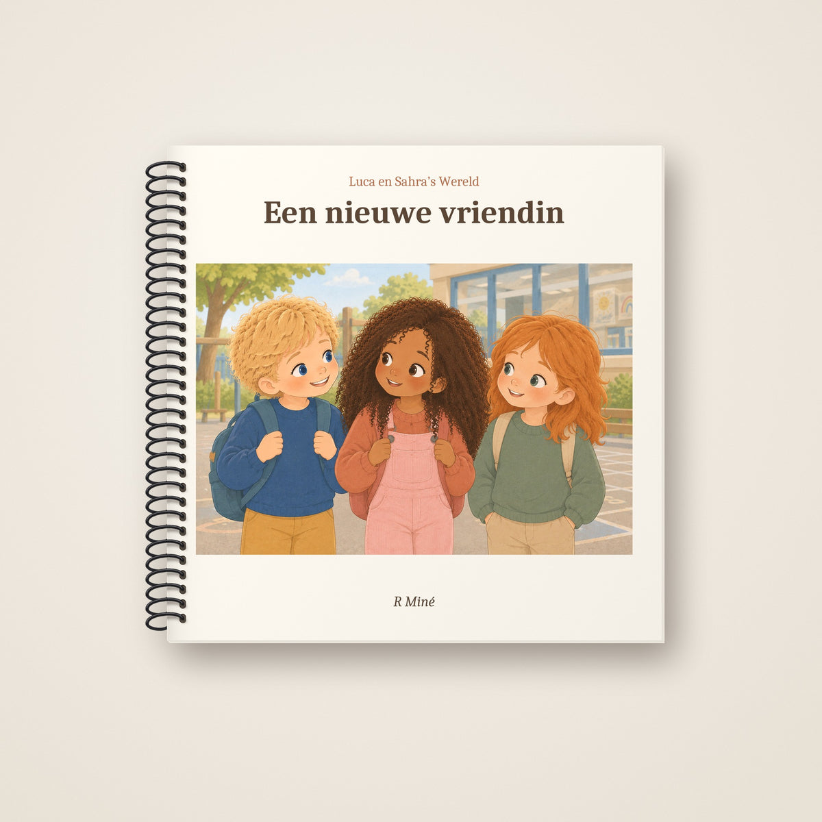 Een nieuwe vriendin – voorkant, spiraalgebonden prentenboek