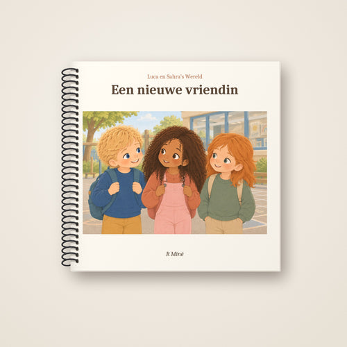 Een nieuwe vriendin – voorkant, spiraalgebonden prentenboek