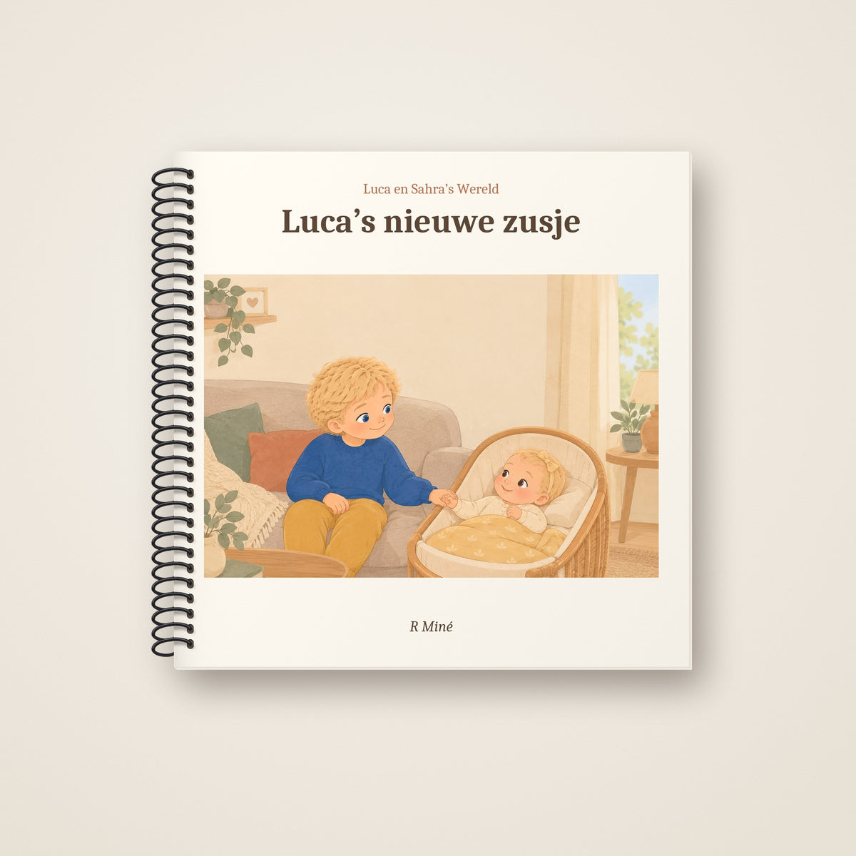Luca's nieuwe zusje – voorkant, spiraalgebonden prentenboek