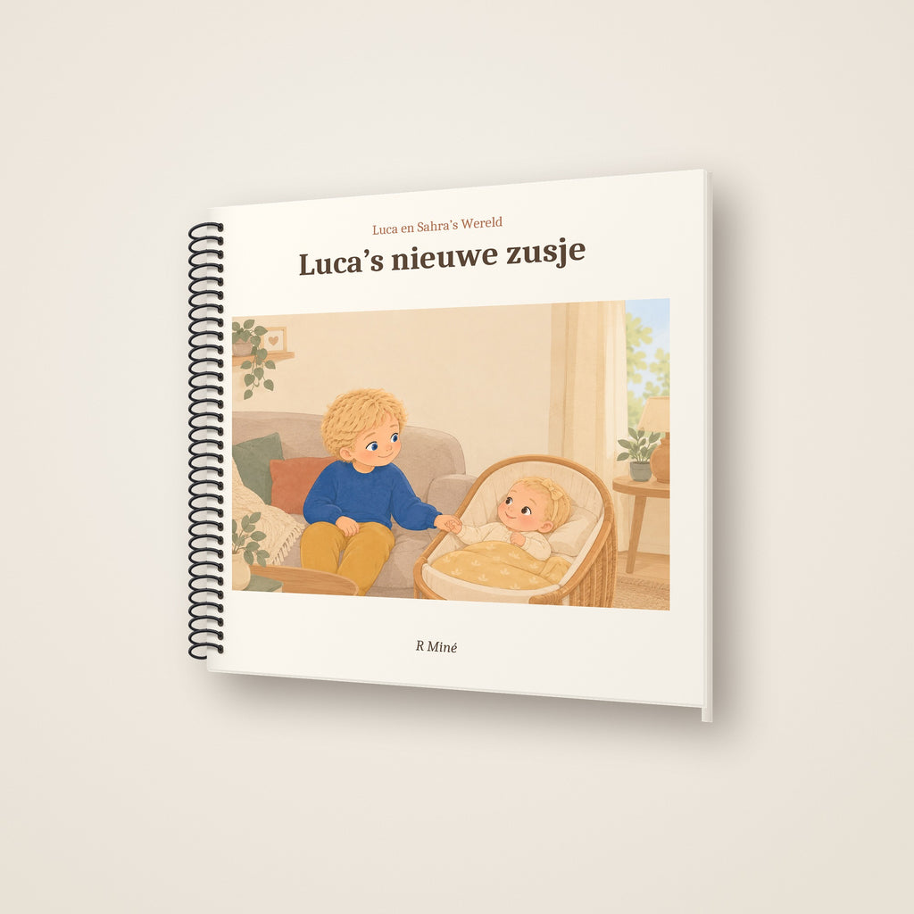 Luca's nieuwe zusje – schuin aanzicht, spiraalgebonden