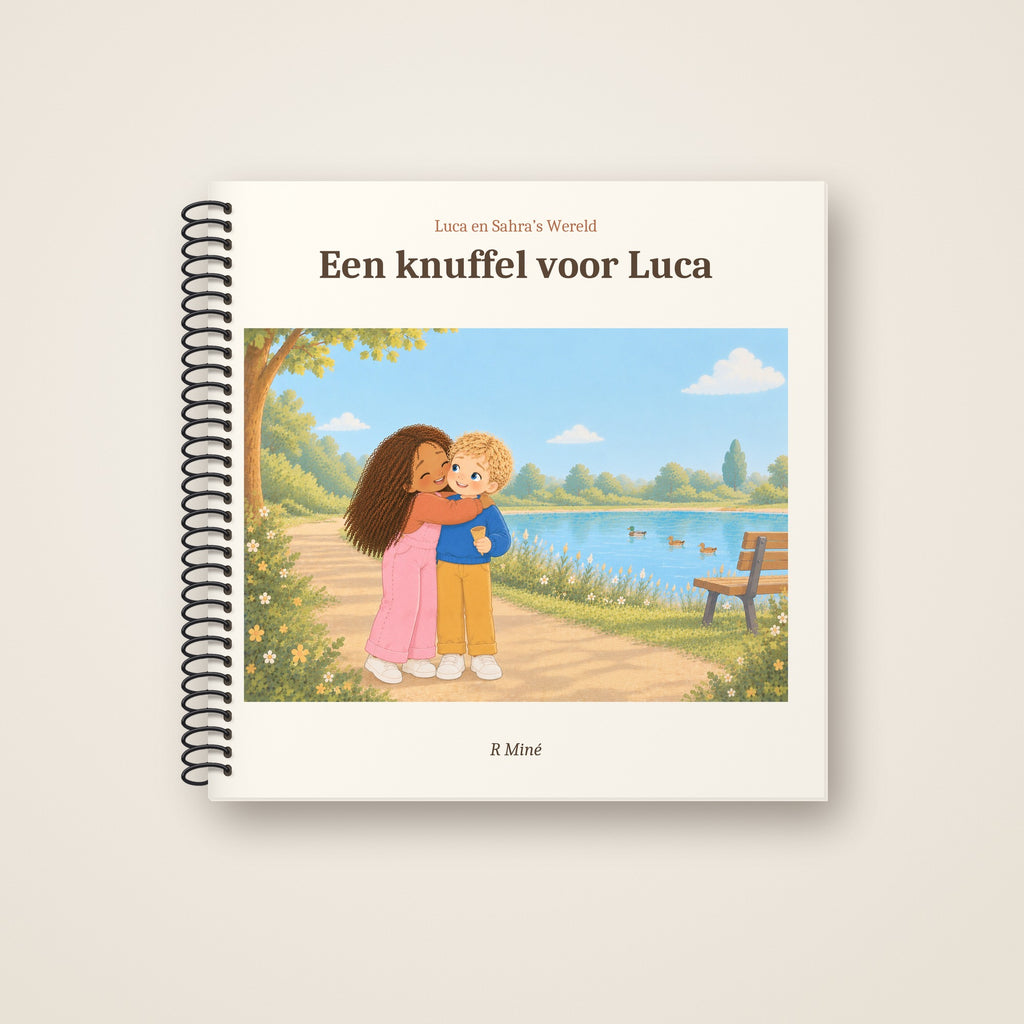 Een knuffel voor Luca – voorkant, spiraalgebonden prentenboek