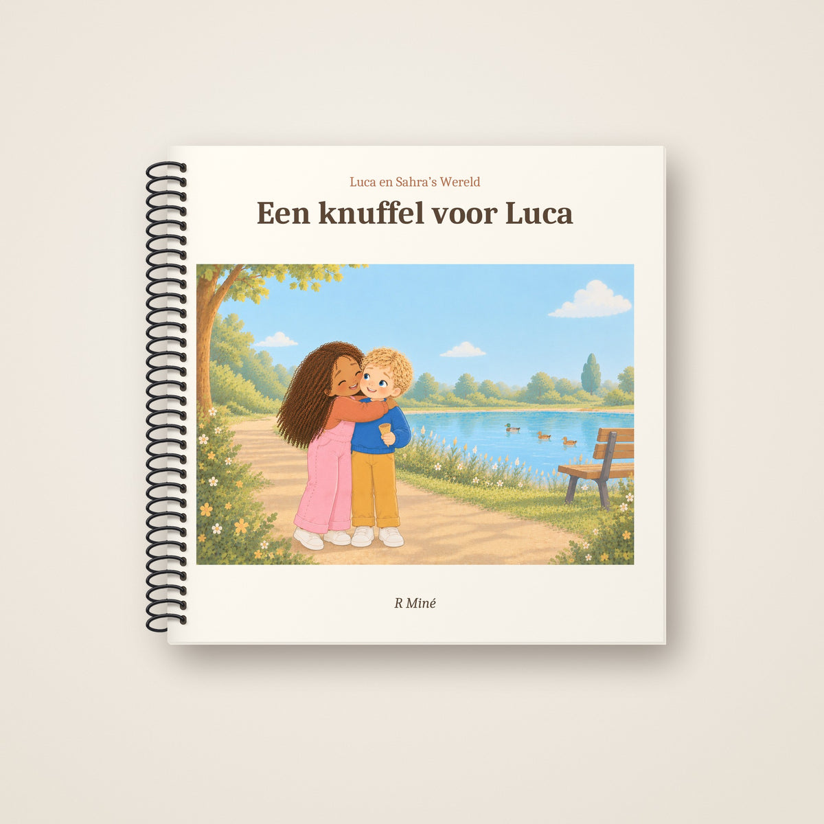 Een knuffel voor Luca – voorkant, spiraalgebonden prentenboek