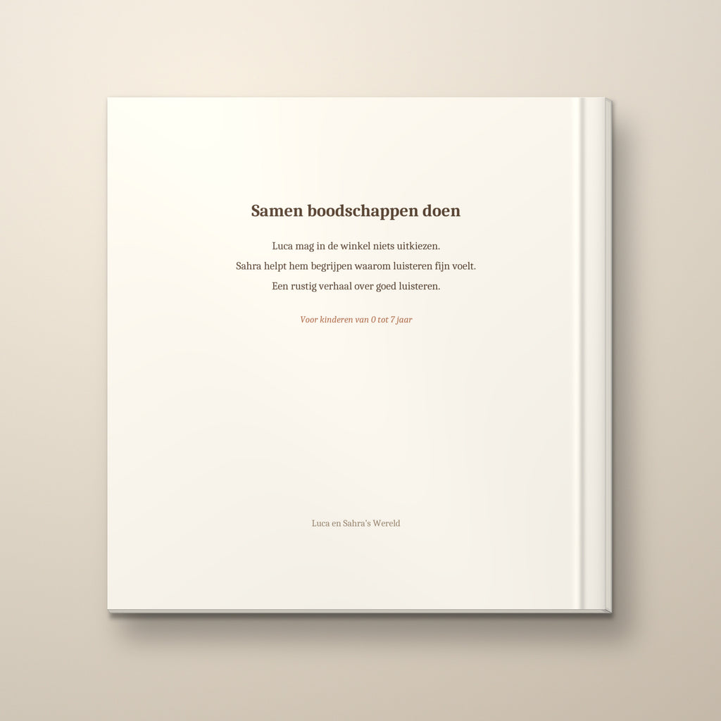 Samen boodschappen doen – achterkant, hardcover