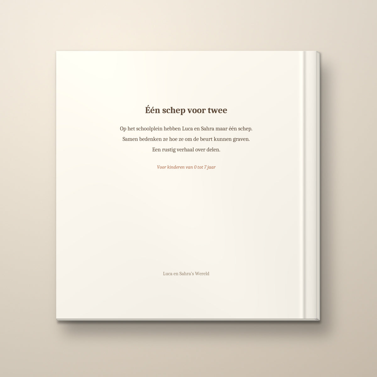 Eén schep voor twee – achterkant, hardcover