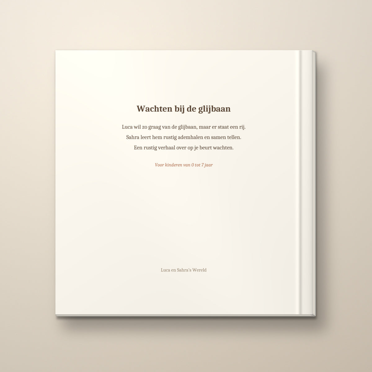 Wachten bij de glijbaan – achterkant, hardcover