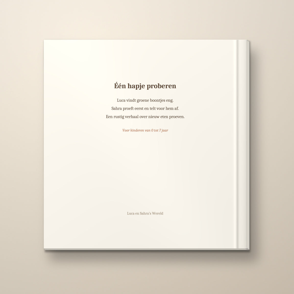 Eén hapje proberen – achterkant, hardcover
