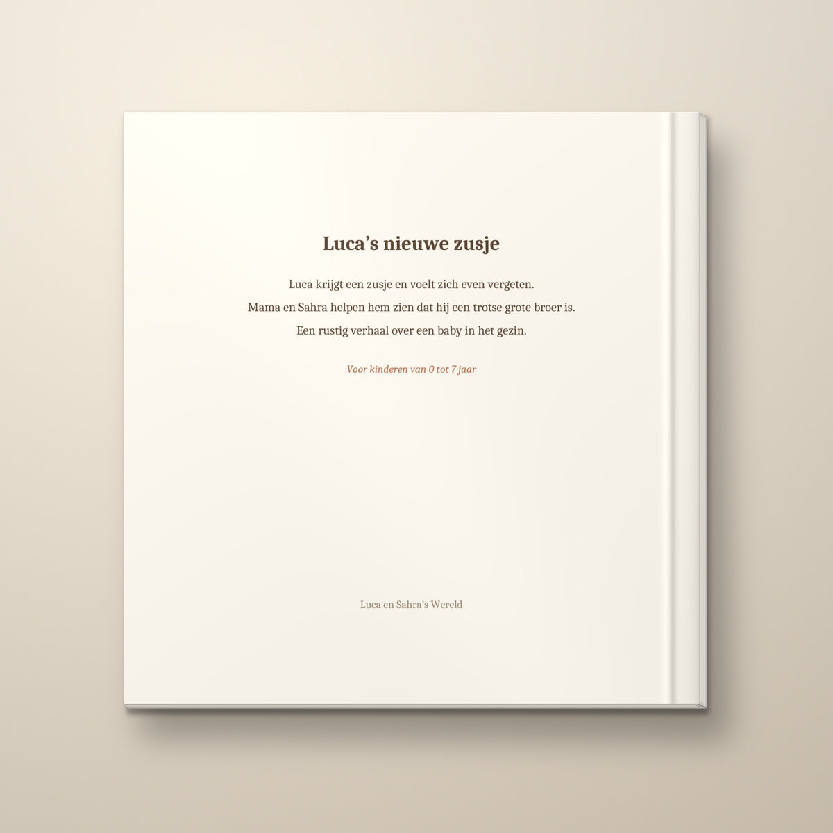 Luca's nieuwe zusje – achterkant, hardcover